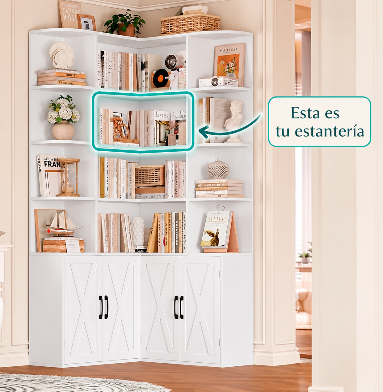 Estantería correspondiente al espacio en L